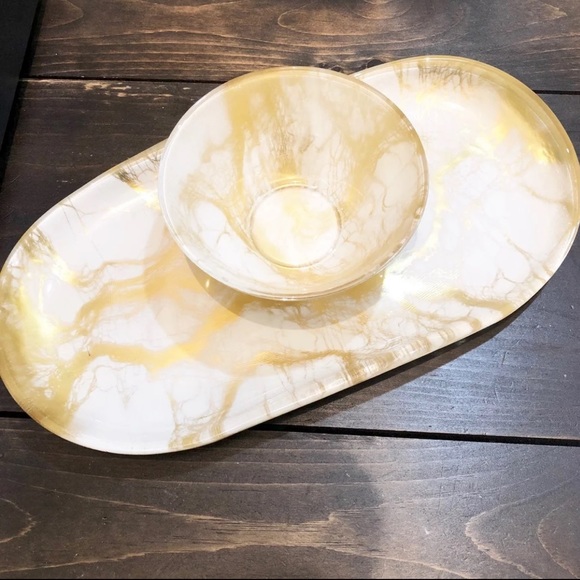 X S O L D X Marble Relish Dishes Set of Two - Picture 1 of 3